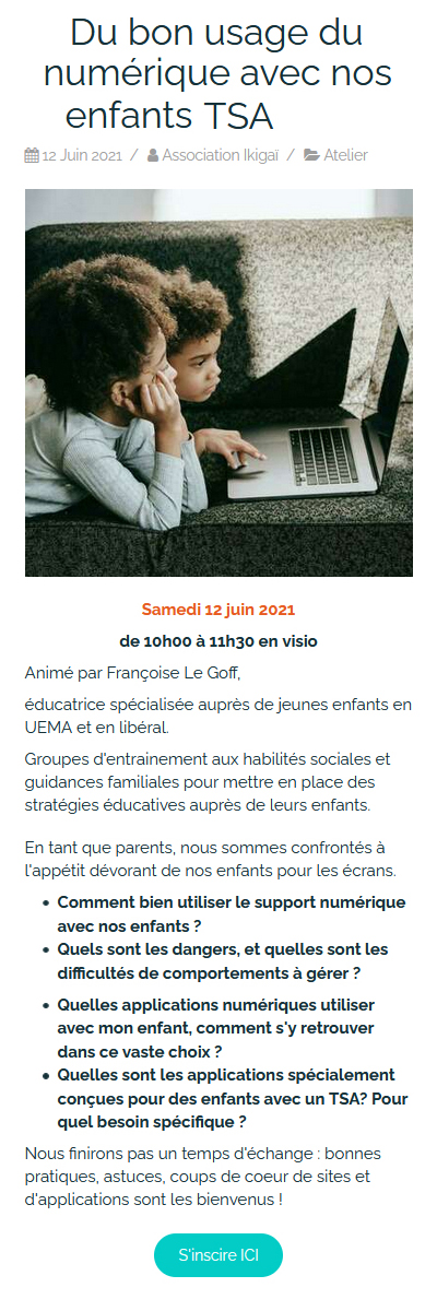 annonce de ma première formation avec Ikigai